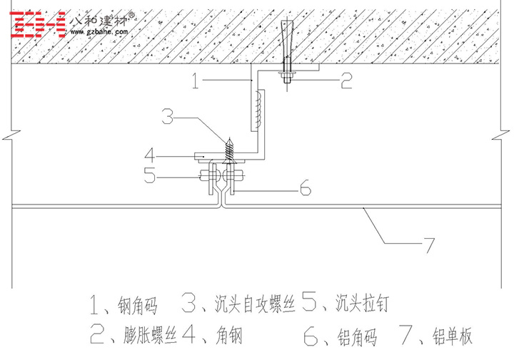 鋁單板密拼安裝節點方案一