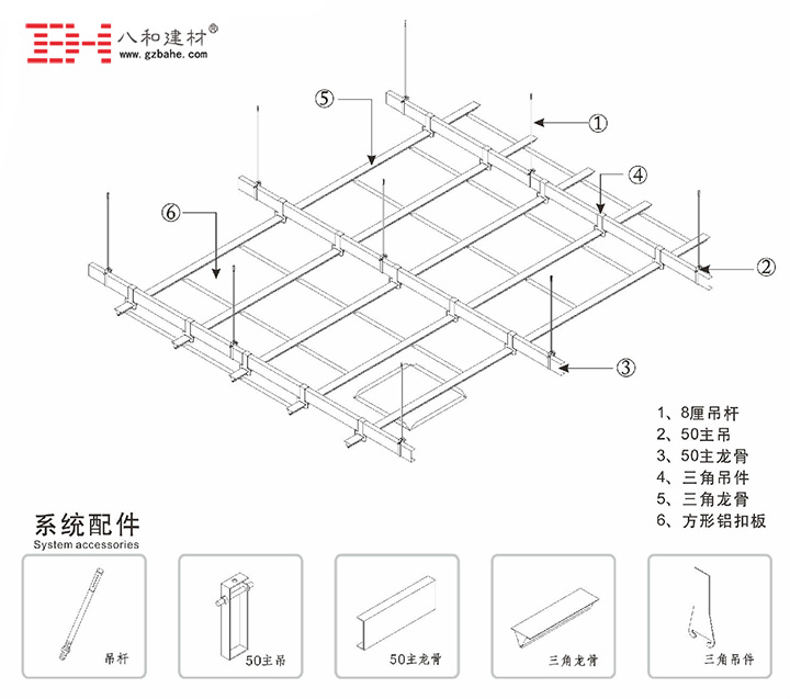 方形鋁扣板安裝節點